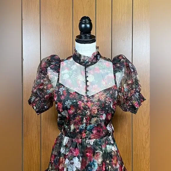 Alice + OliviaVernita Floral Silk Tulle Minidress size 8